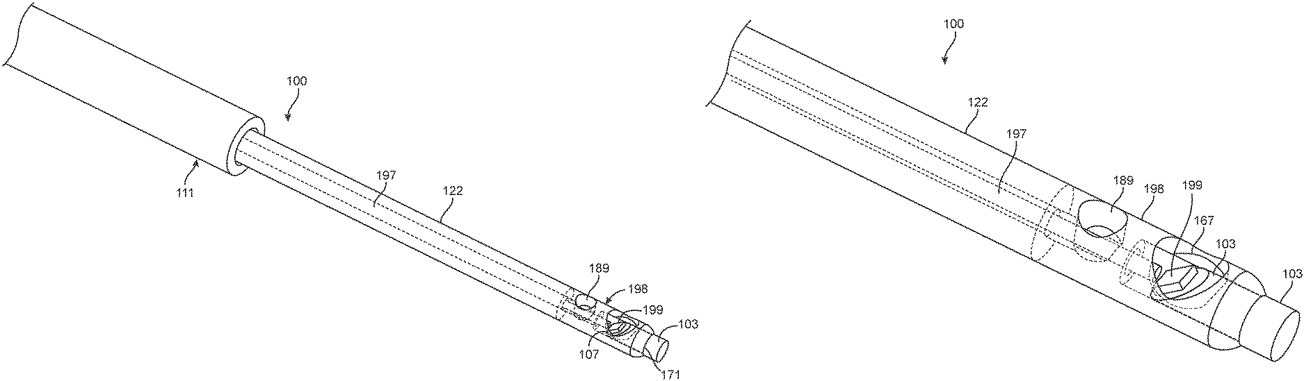 Technical figure for a chronic total occlusion crossing device with imaging